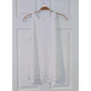 Violet +‎ Claire White Sleeveless Layered Tank Top Casual Blouse Size M
